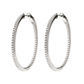 The Essentials Silver 925 Medium Hoop Earrings-